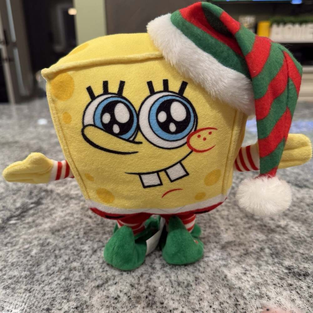 RARE-Gemmy SpongeBob Squarepants Animated Walker Musical Christmas Holiday Plush